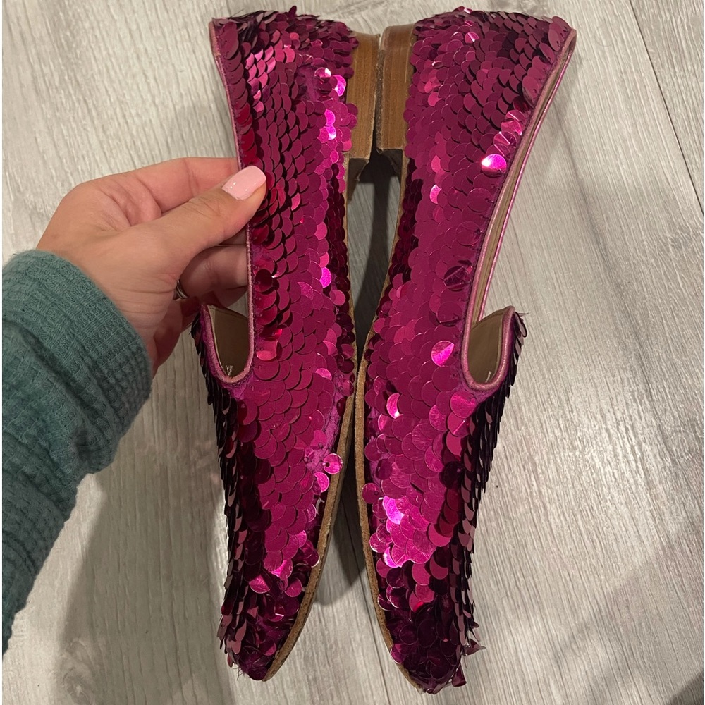 Pink sequin Prada loafers - Picture 5 of 5